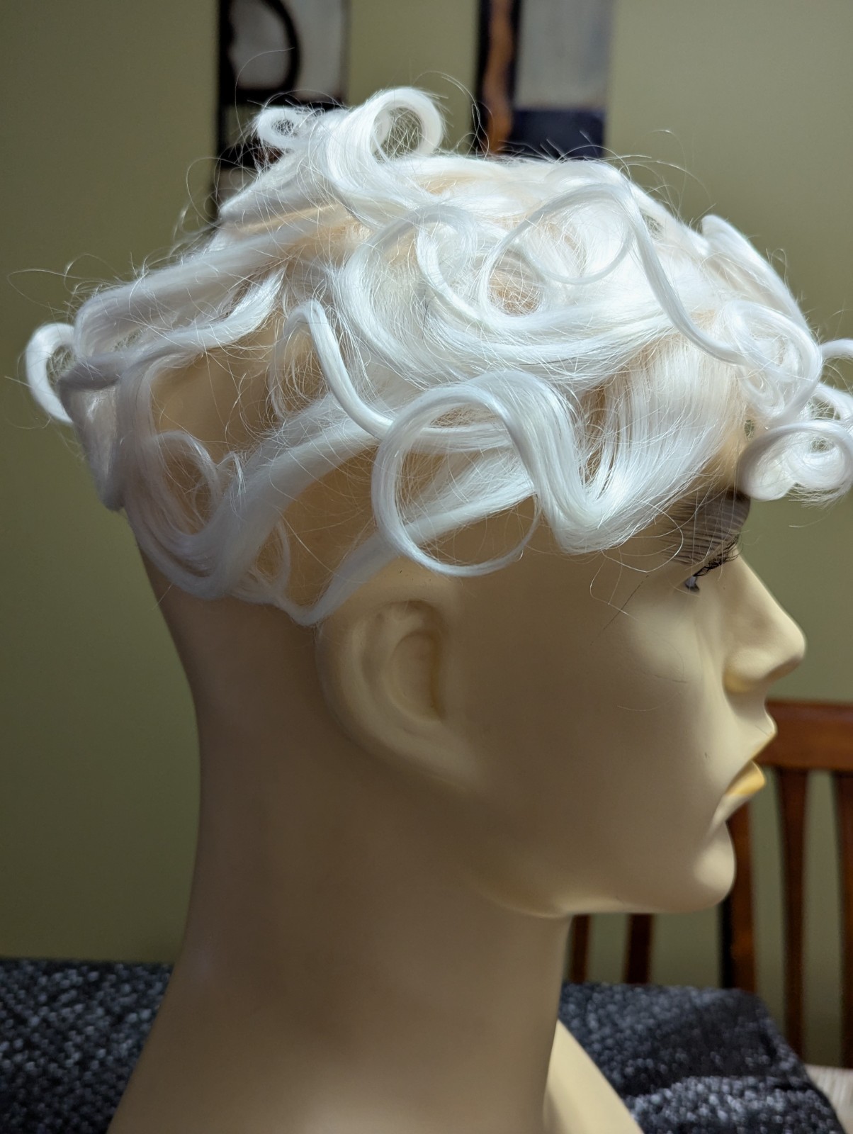 High-quality Synthetic Handmade 7 By 9 1/2 Size Toupee Hair Unit Color White #60