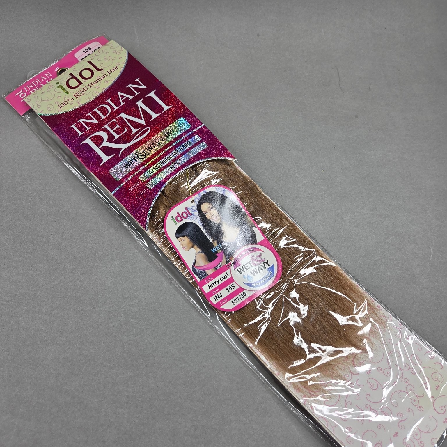 Idol INDIAN REMI Wet & Wavy Human Hair Extensions 10S F27/30 Jerry Curl