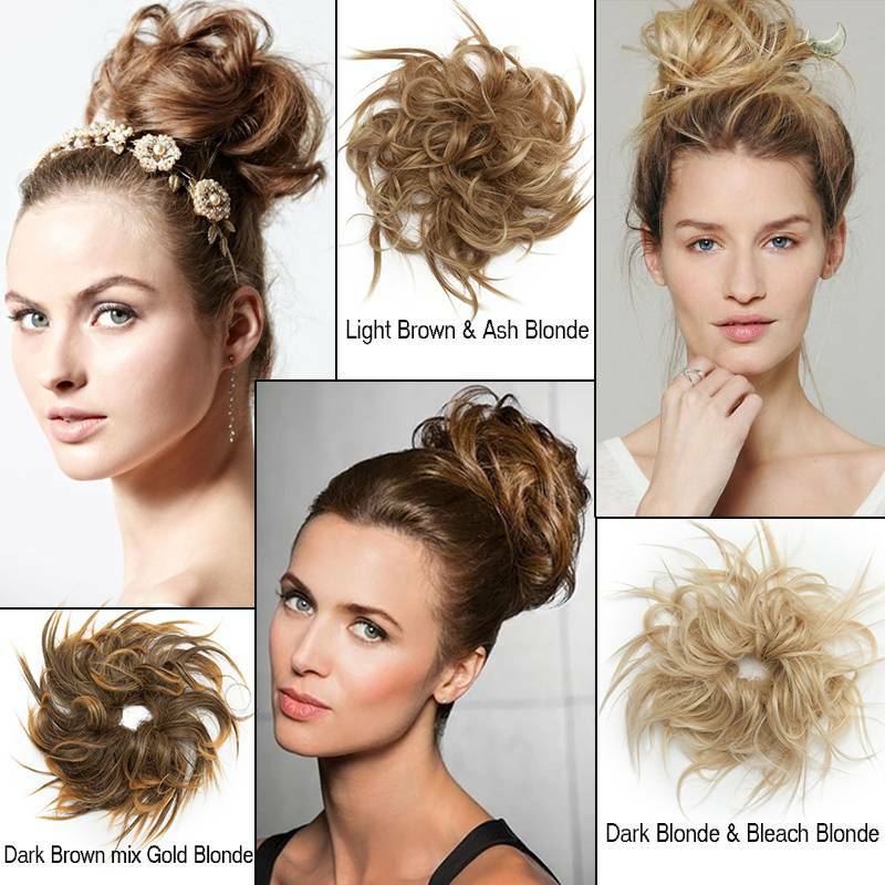 Large Thick Messy Bun Ponytail Scrunchie Hair Piece Extensions Real as Human USA