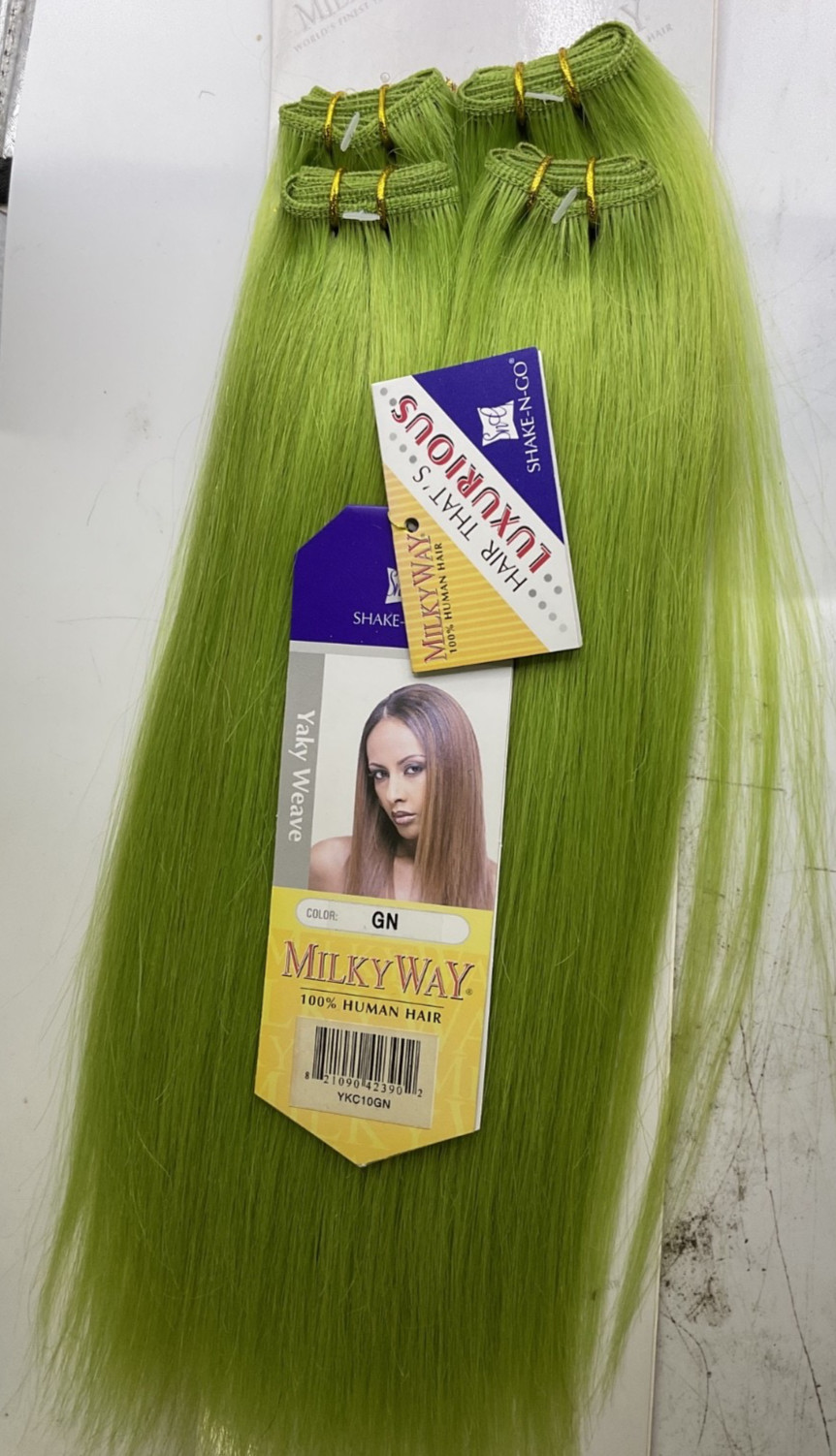 Milky Way 100% Human Hair Yaky Weave 10″ Color: GN
