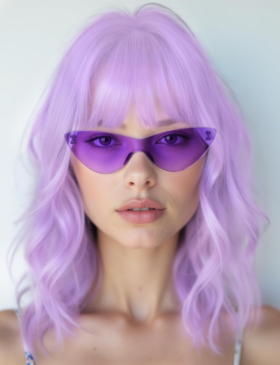 15″ Violet Wavy Bob Wig for Women Party Cosplay 165E095456