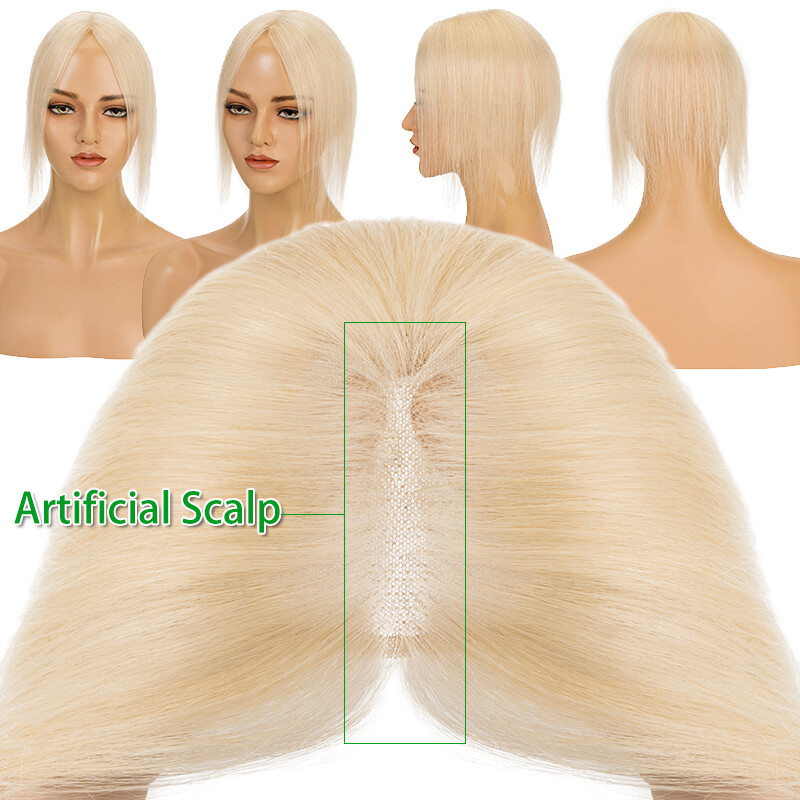 Hand-Tied Lace Hair Topper Clip in 100% Real Human Hair Toupee Hairpiece 8x10CM