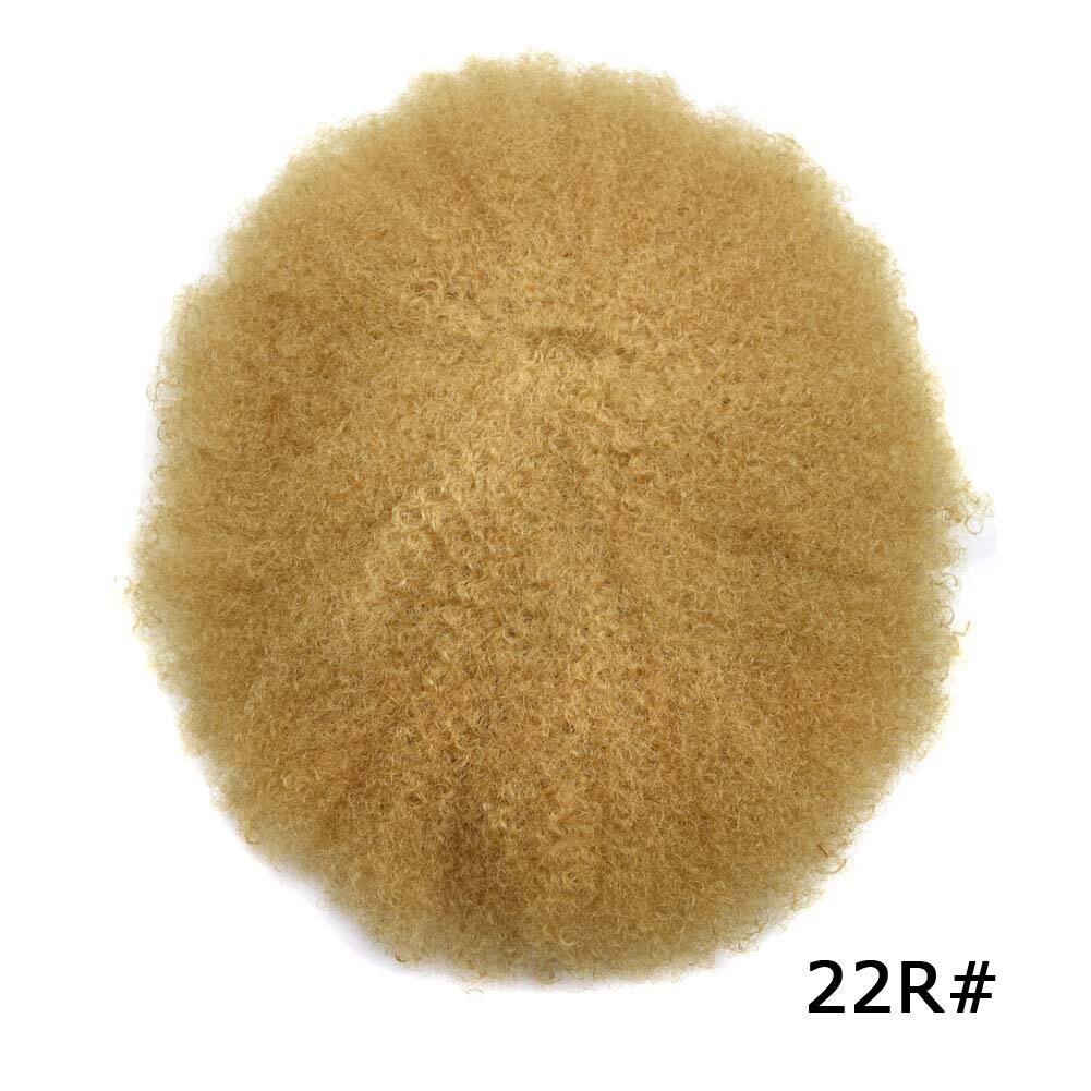 Afro Toupee For Black Men All Transparent Lace Curly 100%Human hair Weave system