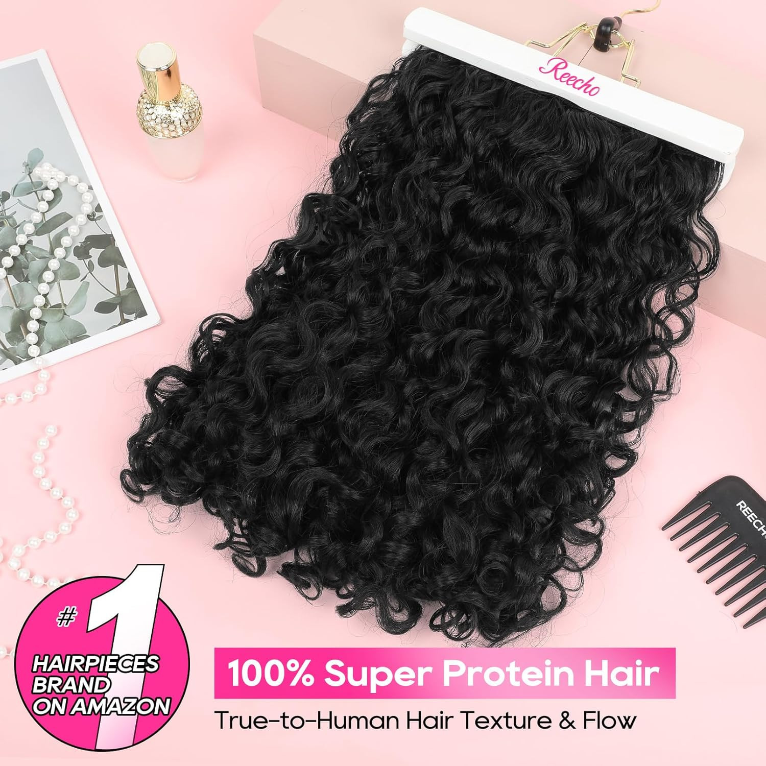 Curly Hair Extensions – 4PCS 18″ Gogo Curly Clip in Hair Extensions 100% Super P