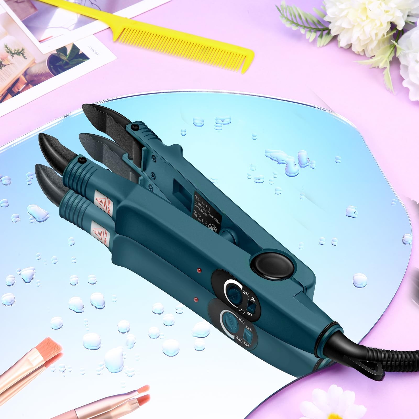 Professional Hair Extensions Tool with Fusion Heat Iron Connector Wand, US Pl…