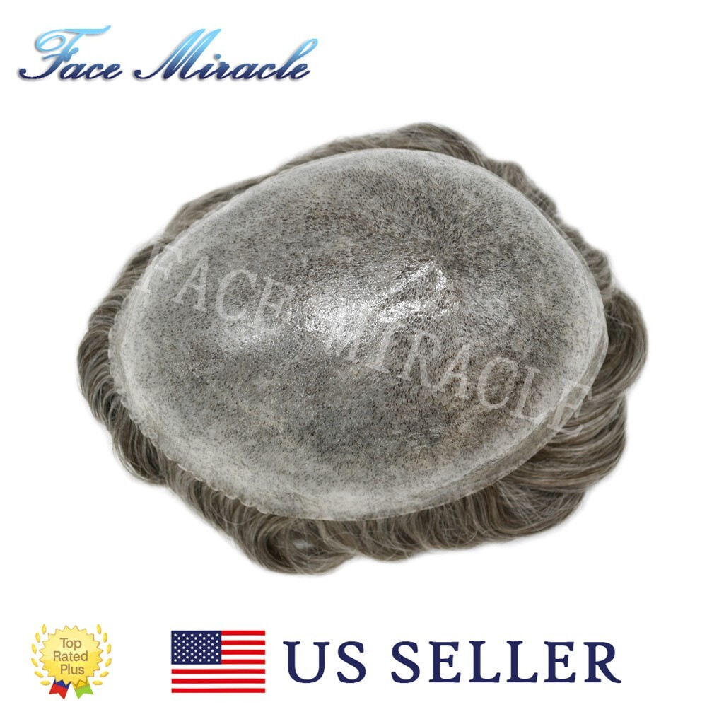 Mens Hair Piece Human Hair System All Poly Thin Skin Toupee for Men Hair Units