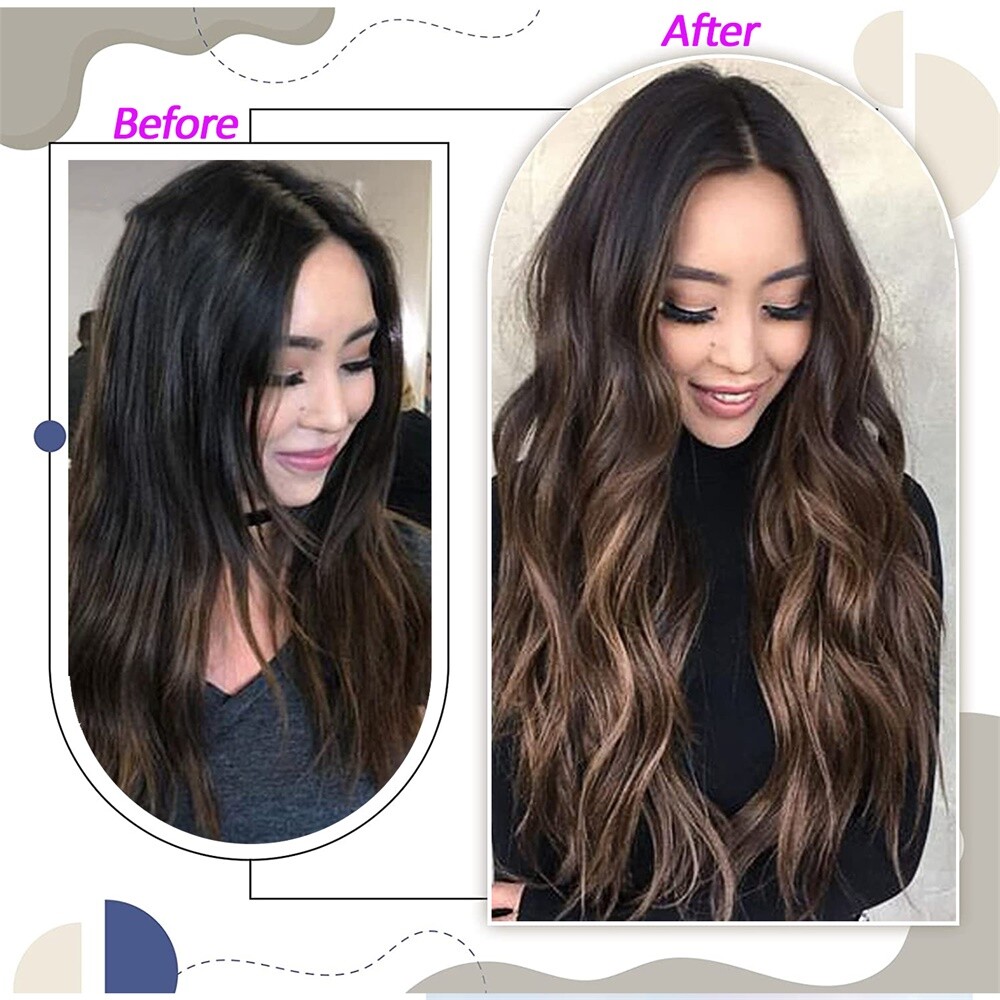 10-40PCS Tape In Real Remy Human Hair Extensions Skin Weft FULL HEAD Blond Ombre
