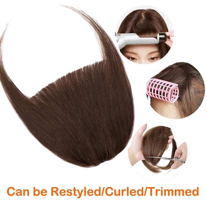 Thin/Thick Fringe Bangs Clip In 100% Remy Human Hair Extensions Hairpiece Topper