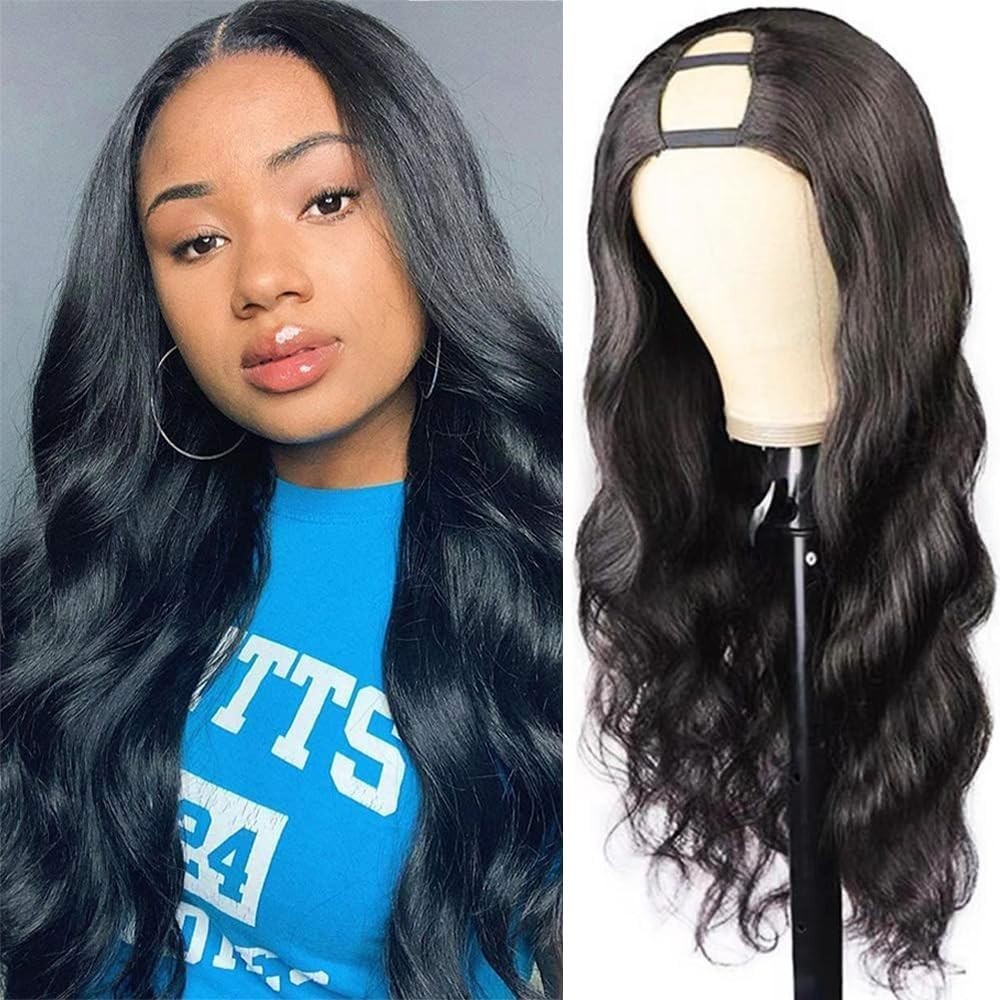 U Part Human Hair Wig Body Wave for Women Brazilian Remy Upart Human Hair Wig