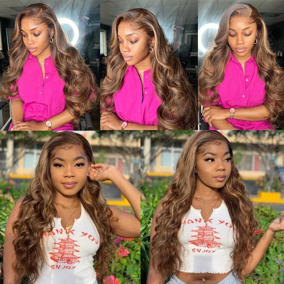 Highlight Blonde Human Hair Hd Lace Front Wigs Body Wave Glueless Wigs Brazilian
