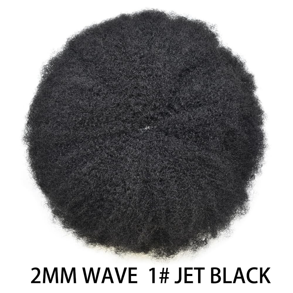 Afro Toupee for Black Men Durable Mono Afro Weave Kinky Curly Mens Wig Hair Unit