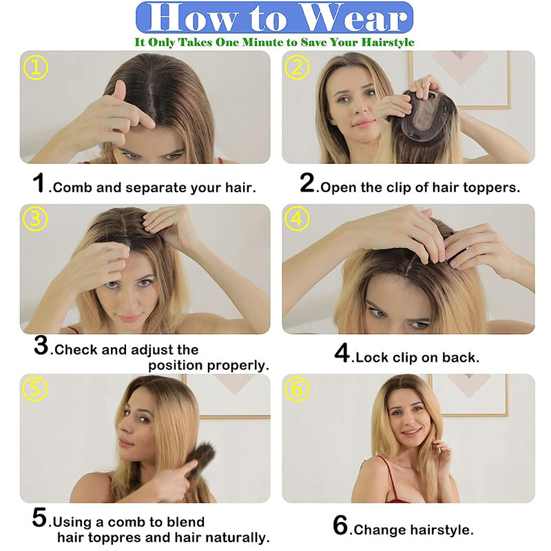 THICK Hair Toppers MONO Top Pieces Toupee LACE 100% Remy Human Hair Blonde Bangs