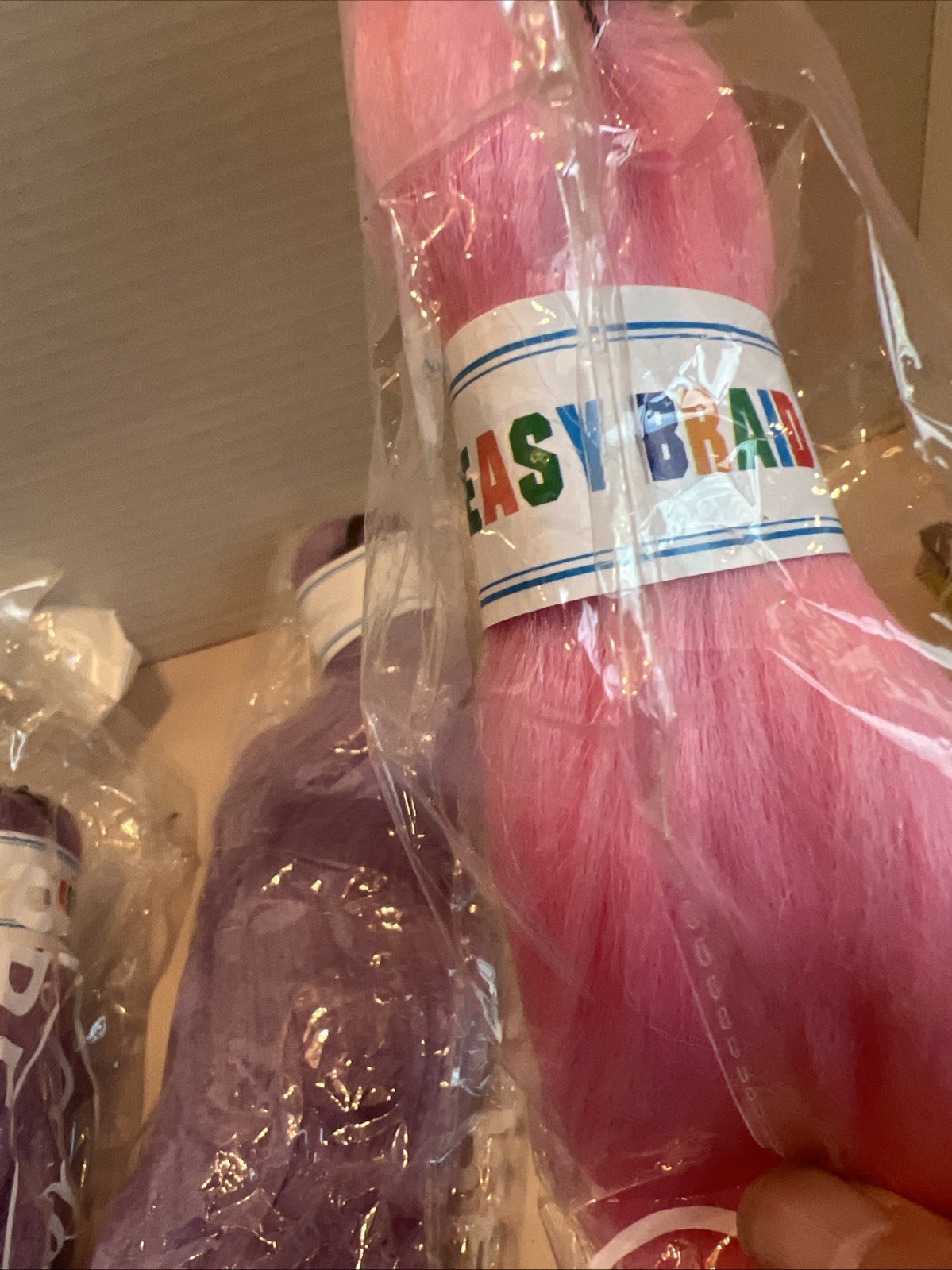 Lot Of 4 Leticia Pre stretched Superior Braids 3 Purple 1 pink