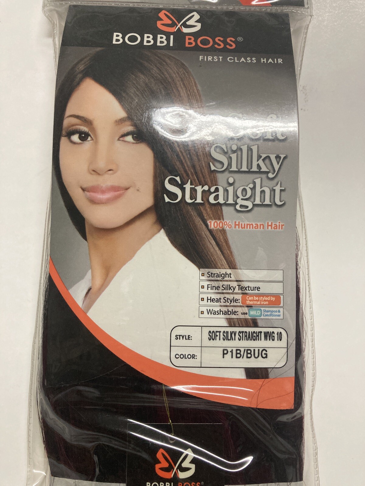 Bobbi Boss 100% Human Hair for Weaving Soft Silky Straight 10″ Color: 1B/BUR
