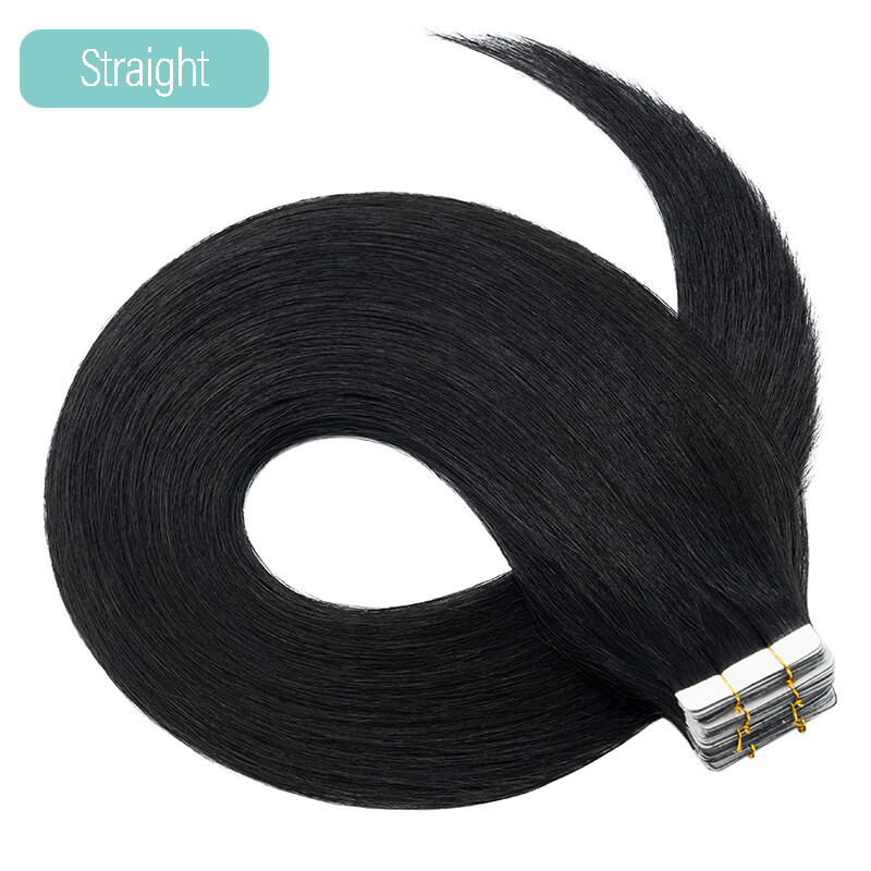 Yaki/Kinky Straight Invisible Tape In Real Remy Human Hair Extensions Skin Weft