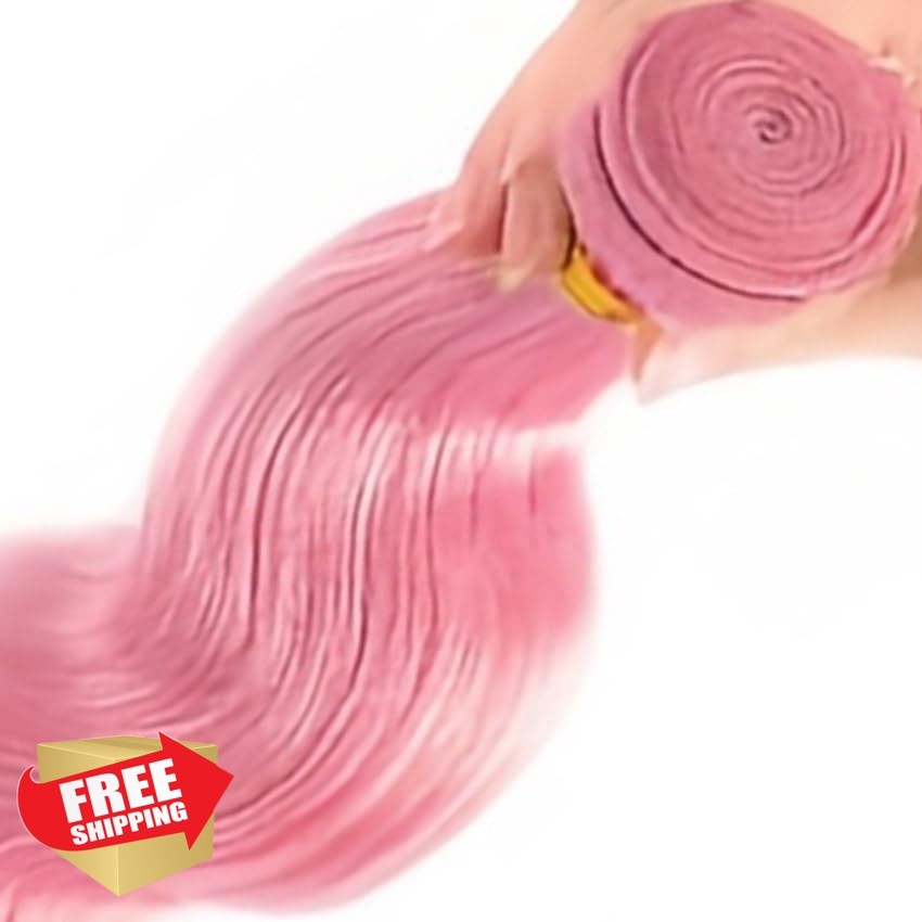 FuivJuix 18 Inch #PINK Pure Pink Body Wave Bundles