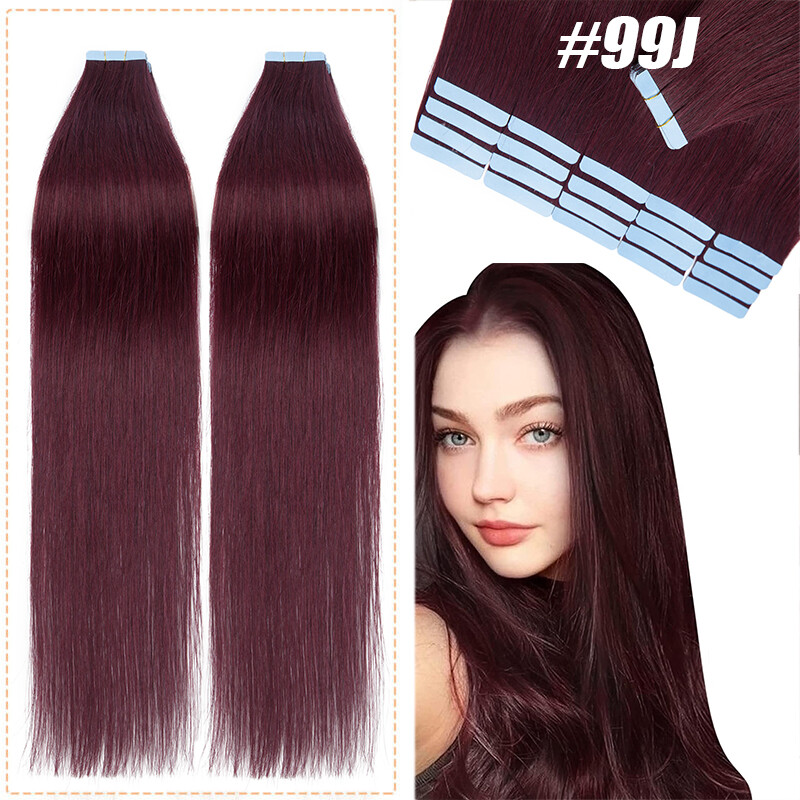CLEARANCE Tape In 100% Russian Remy Human Hair Extensions Invisible Skin Weft US