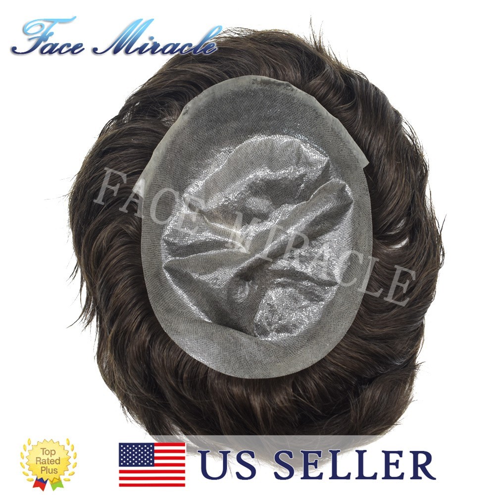 Toupee for Men Super Thin Skin PU V-Looped Men’s Hair Piece Human Hair System