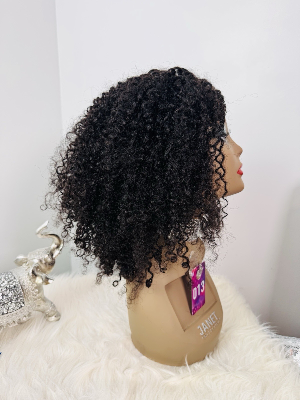 18in stretched – 4×4 Transparent Lace Closure Wig/Finger Coiled Curly