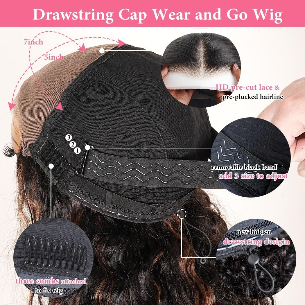 26 Inch Deep Wave Ombre Glueless Lace Front Wig – HD Lace, 210 Density, Pre Pluc