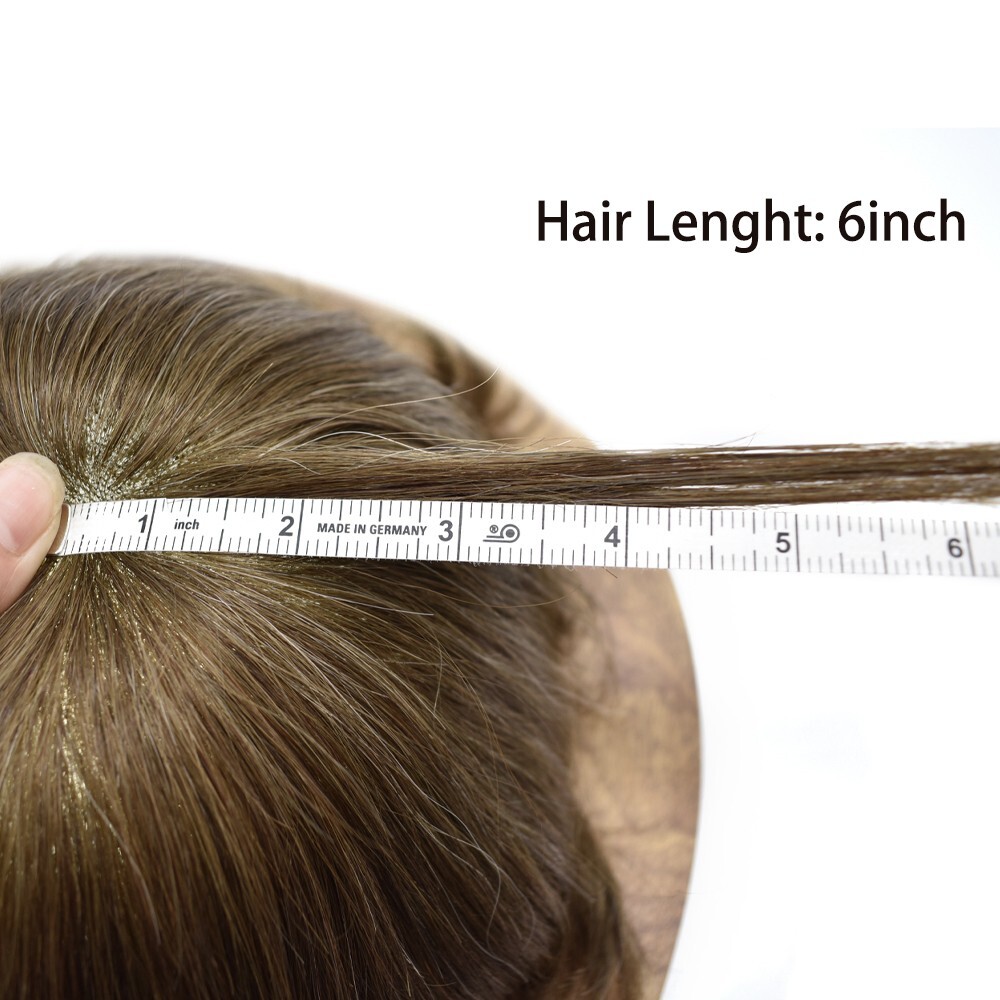 Fine Mono Mens Toupee Poly Skin Hairpiece Human Hair Systems for Men Hair Unit