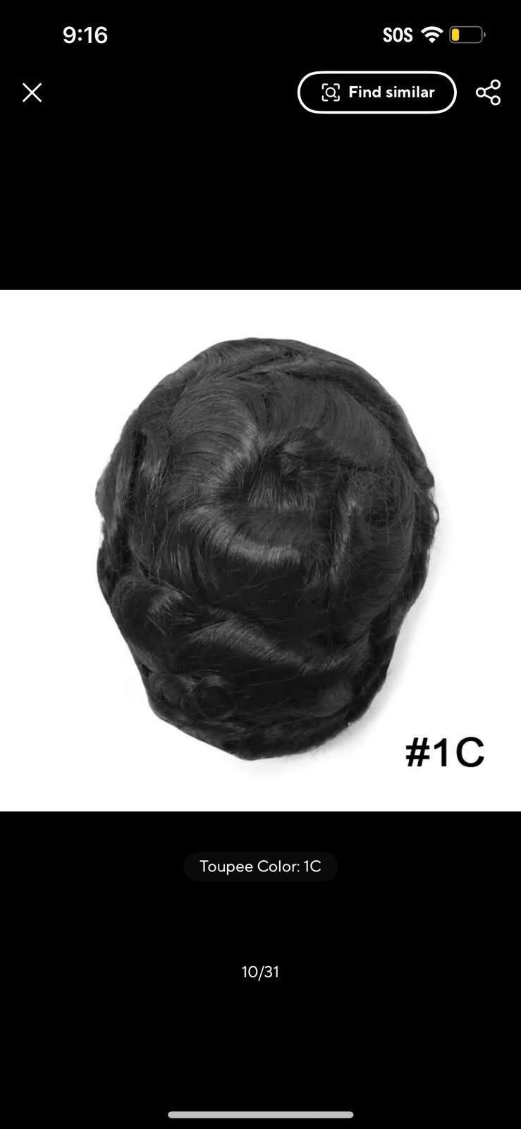 TEMCG Men’s Human Hair Toupee Hairpiece Mono Base Wavy Natural Multi Color