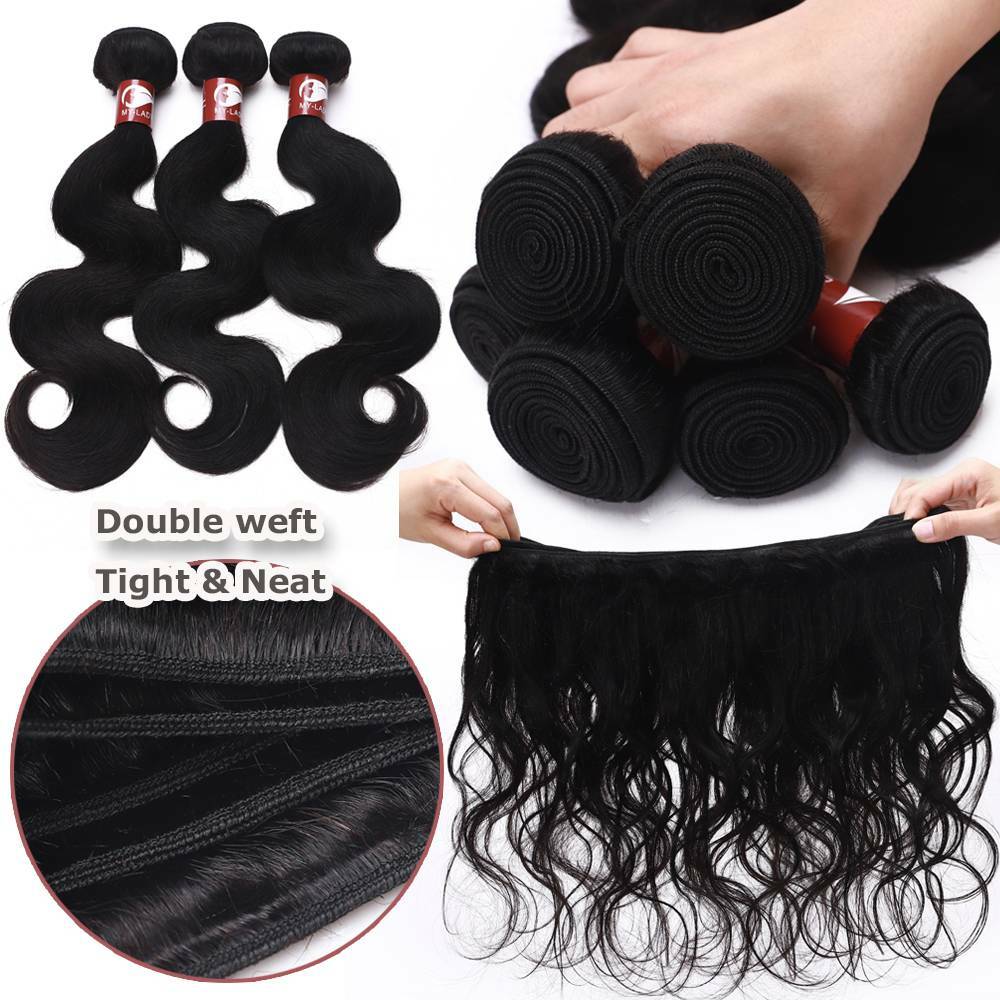 Body Wave/Straight Malaysian Virgin Human Hair 1-4bundles Weave CLEARANCE US HOT