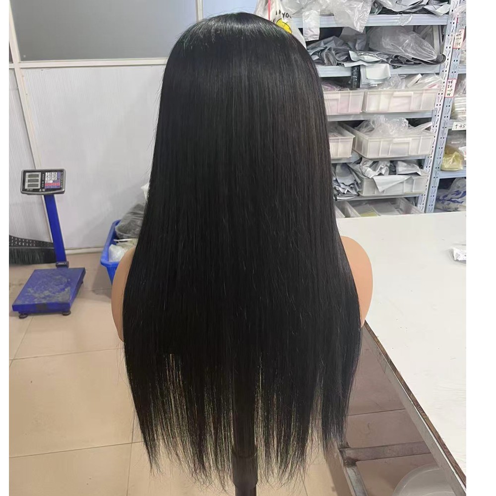 Brazilian Straight Virgin Human Hair 4×4 HD Lace Closure Wig Natural Black Wigs