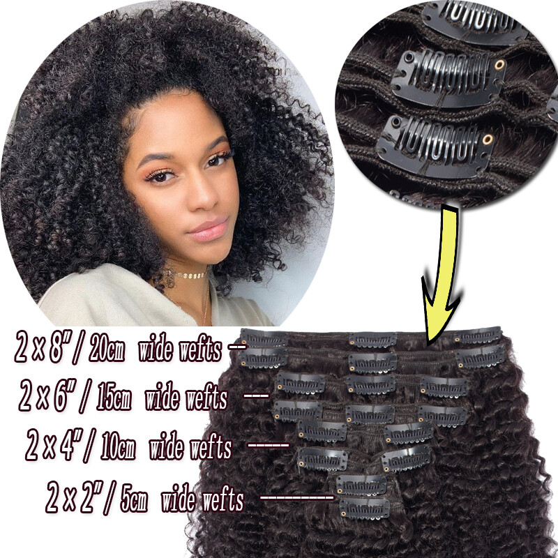 Double Weft Clip in Virgin Remy Human Hair Extensions Full Head Thick 140G 150G