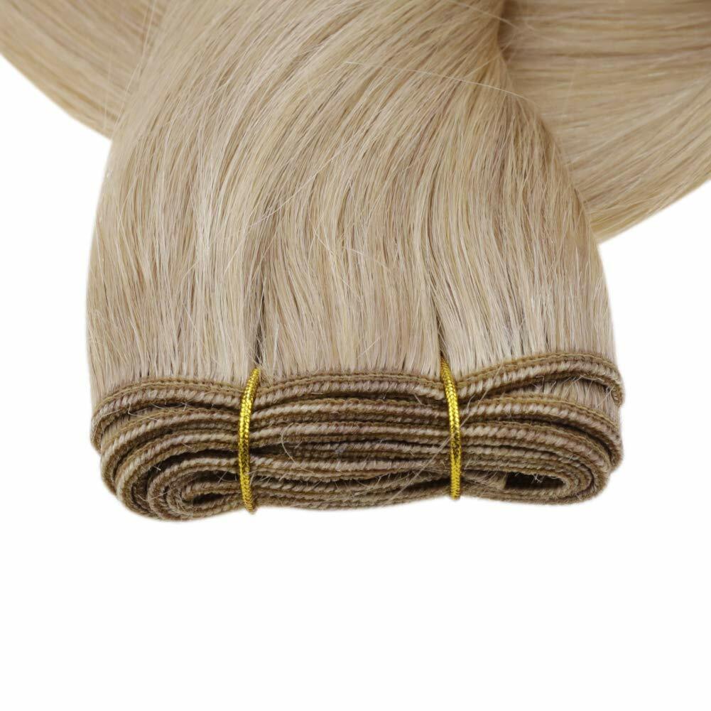 Double Weave Sew in Hair Extensions Weft Brazilian Remy Human Hair Full Head100g