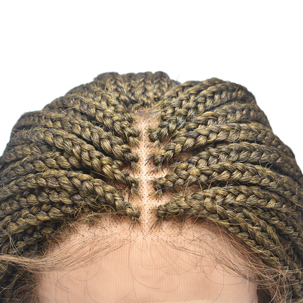 Lace Front Box Braided Cornrow Wig with Baby Hair for Black Women 16″ Braids Wig