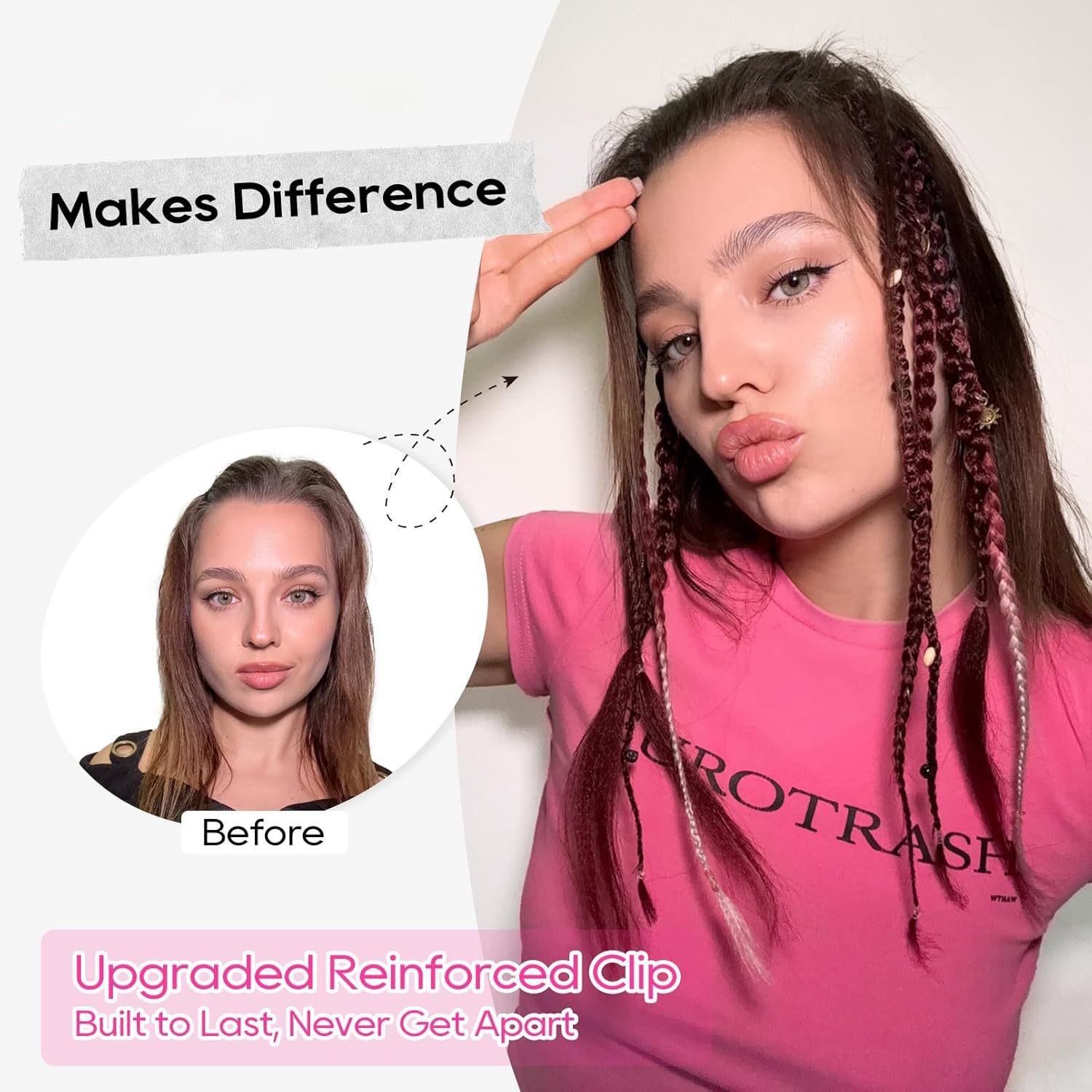 Clip in Braids Extension Boho Dreadlocks Viking Braids on Clips Medival Hair Acc