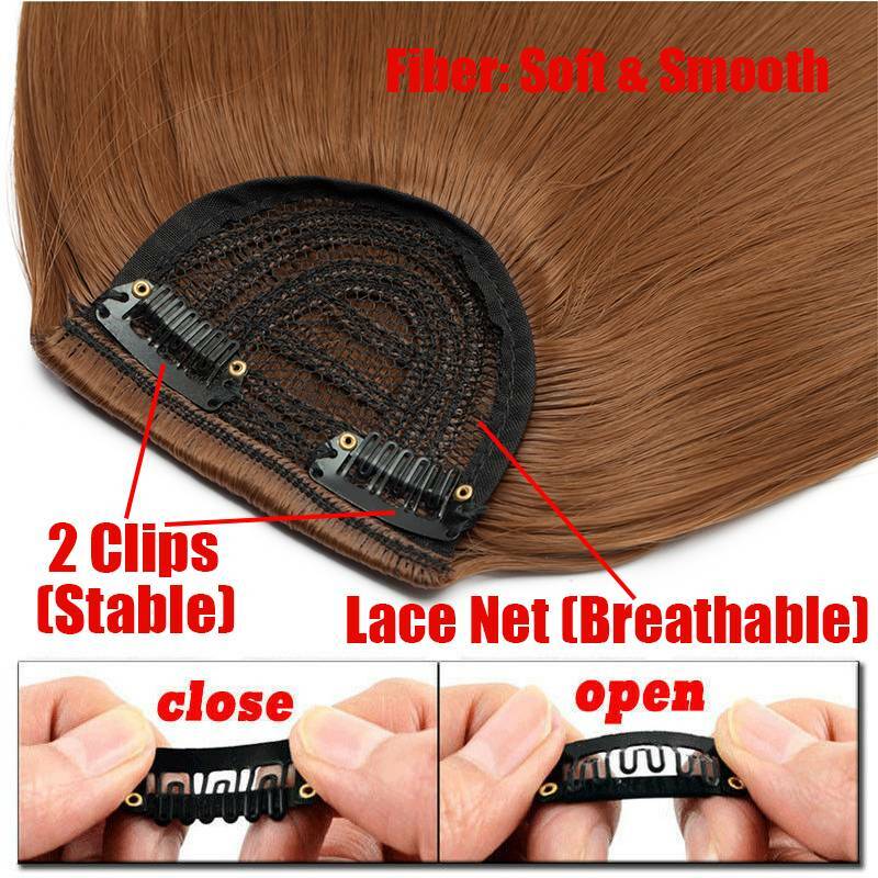 Straight Curly Bangs Clip in Fringe Hairpiece Neat Side Hair Extension as Human
