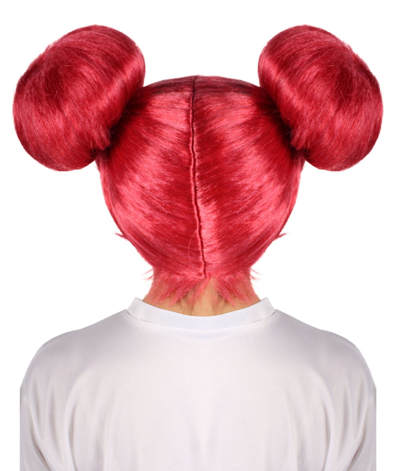 HPO Adult Women’s Japanese Magical Girl red Bun Wig, Best for Halloween,