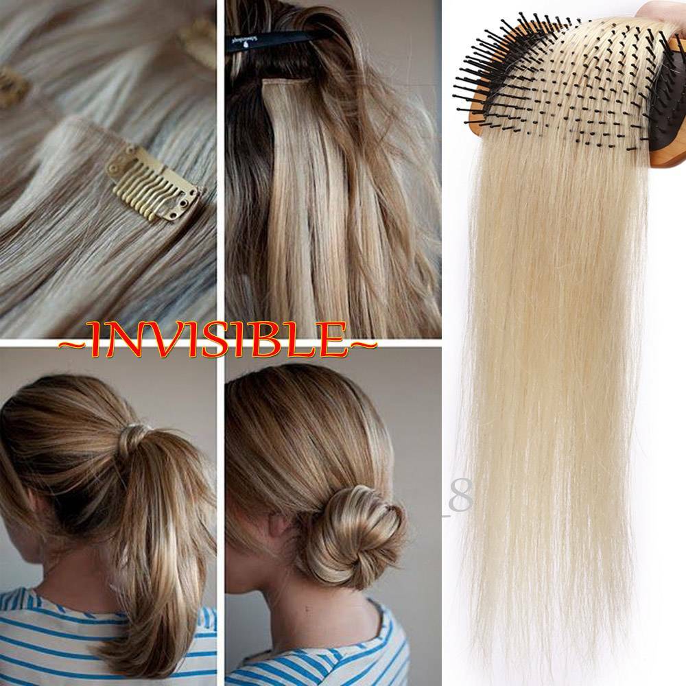 CLEARANCE 100% Human Hair Extensions Clip in Real Remy Hair 8Pcs Full Head Soft