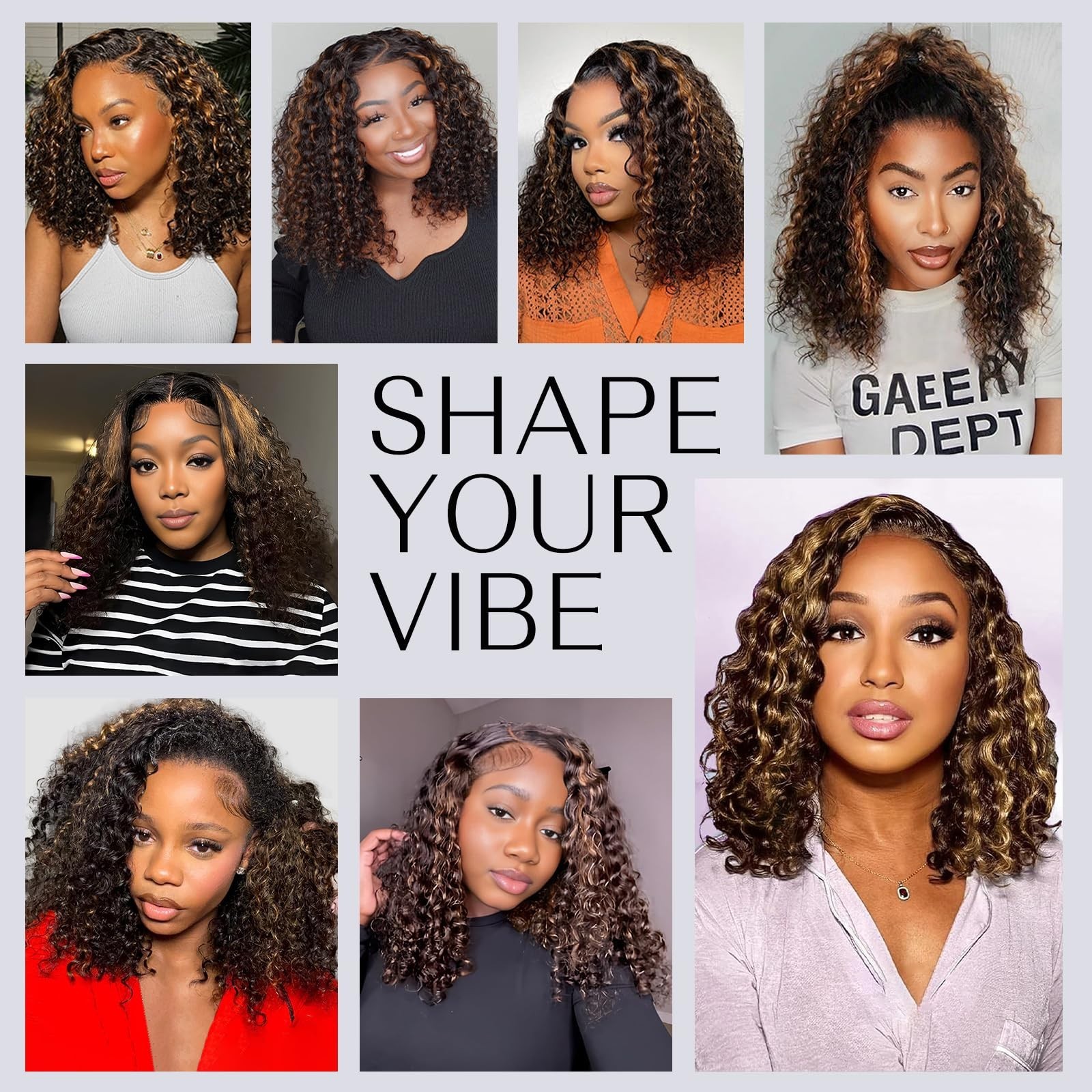 7×5 Water Wave Human Hair Wig 180 Density, Glueless, Pre Plucked, Ombre, HD Lace