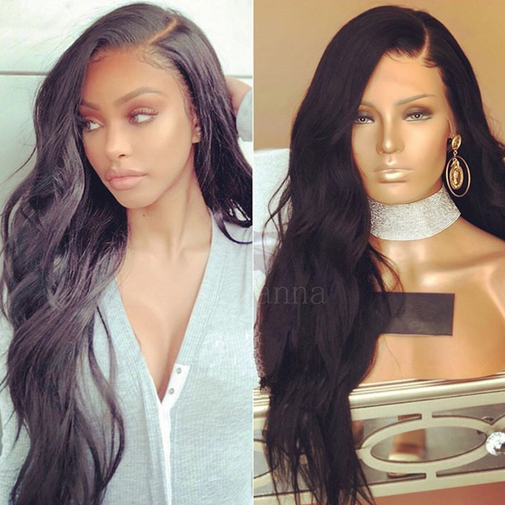 Brazilian Long Natural Wavy Lace Front Wig Synthetic Hair Soft Fiber Black Women