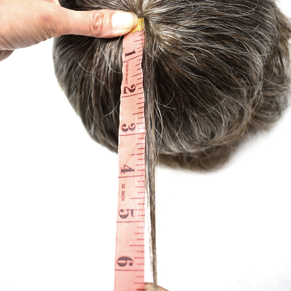 US Mens Hair Replacement System Full Poly Thin Skin Toupee Units Human HairPiece