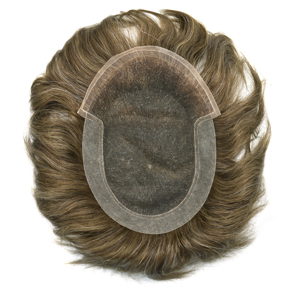 US French Lace Front Mens Toupee Poly Pu Hairpiece Replacement Systems BX2