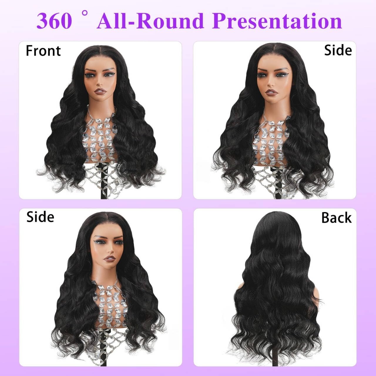 26″ Body Wave Glueless Wig – 250% Density, HD Lace Front, Pre-Plucked, Natural C