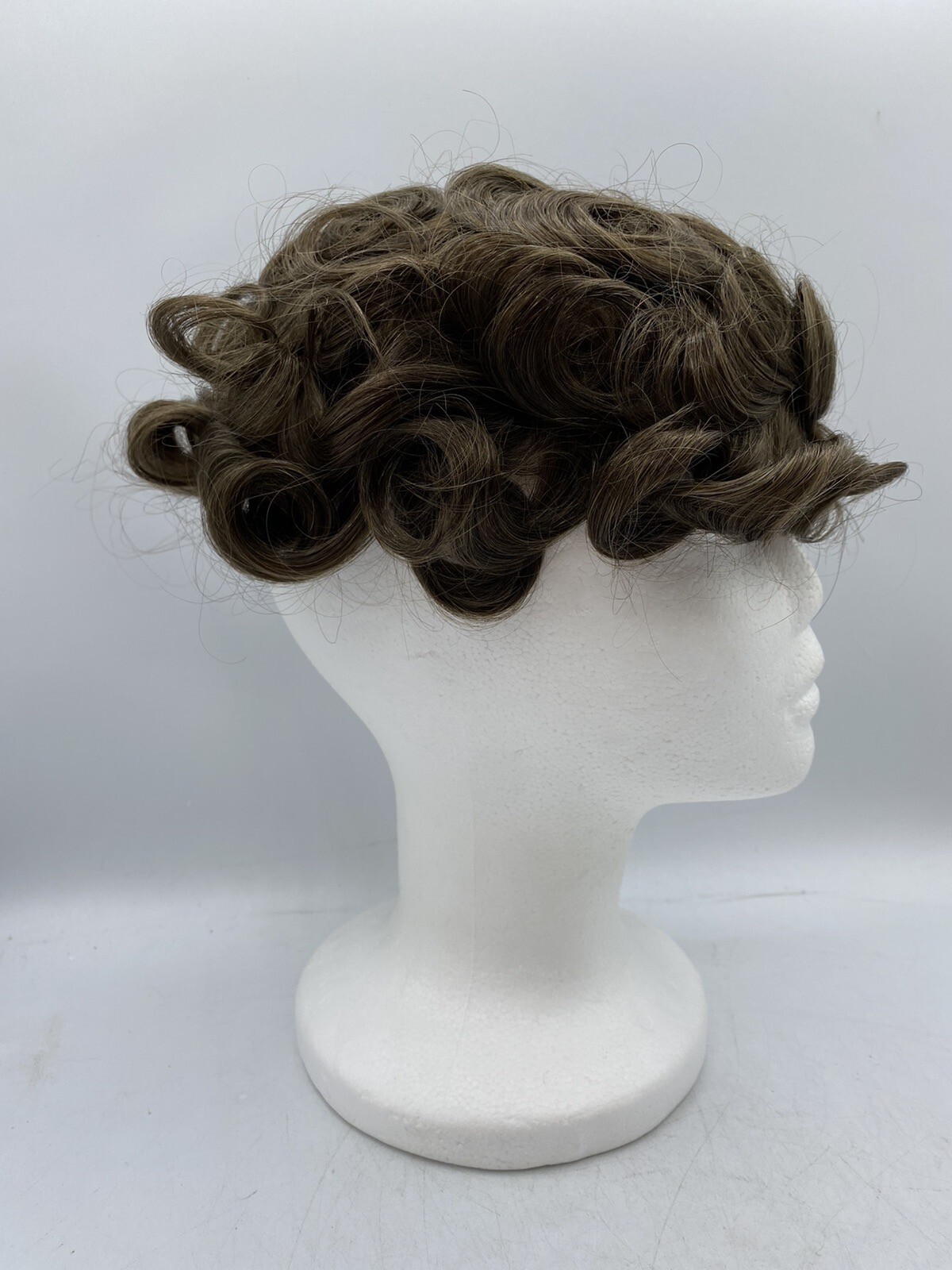 LLwear Human Hair, Soft Thin Skin, 0.03mm V-loop Knot Toupee Wig, 8x10in, Wavy