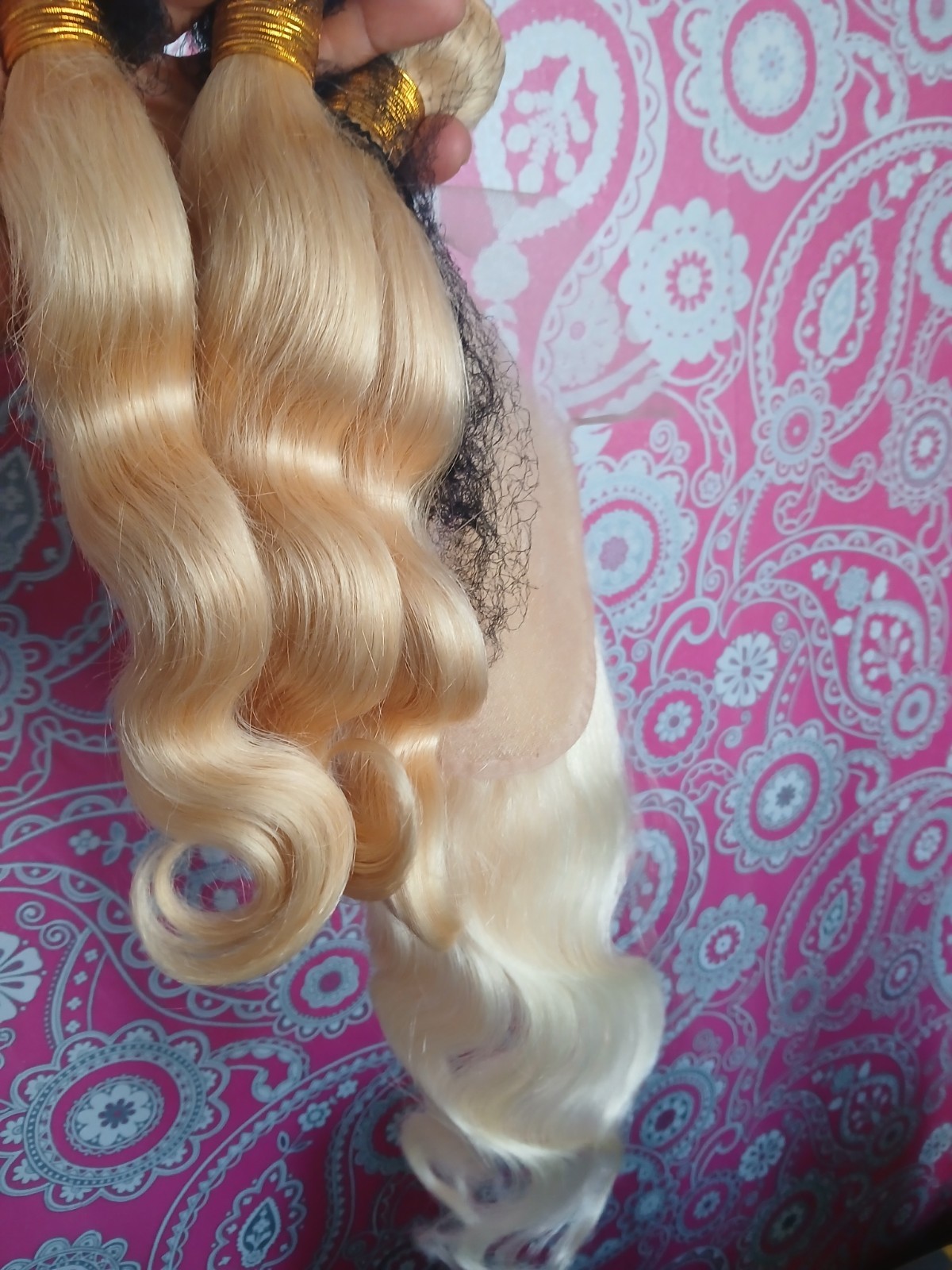 12A PERUVIAN VIRGIN HUMAN HAIR 14+14+14&14INCH 6X6 WIDER CLOSURE 613# BODY WAVE