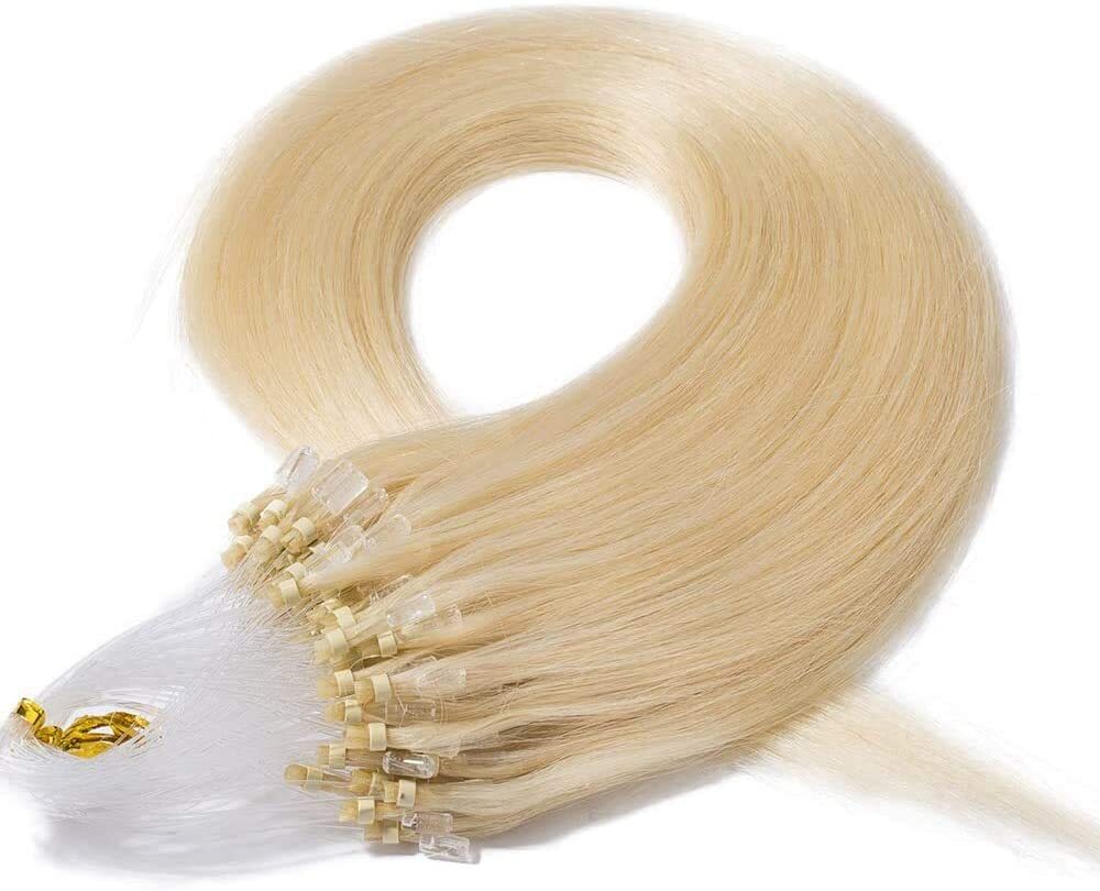 Micro Loop Hair Extensions Invisible Micro Bead Real Human Hair Highlight Blonde