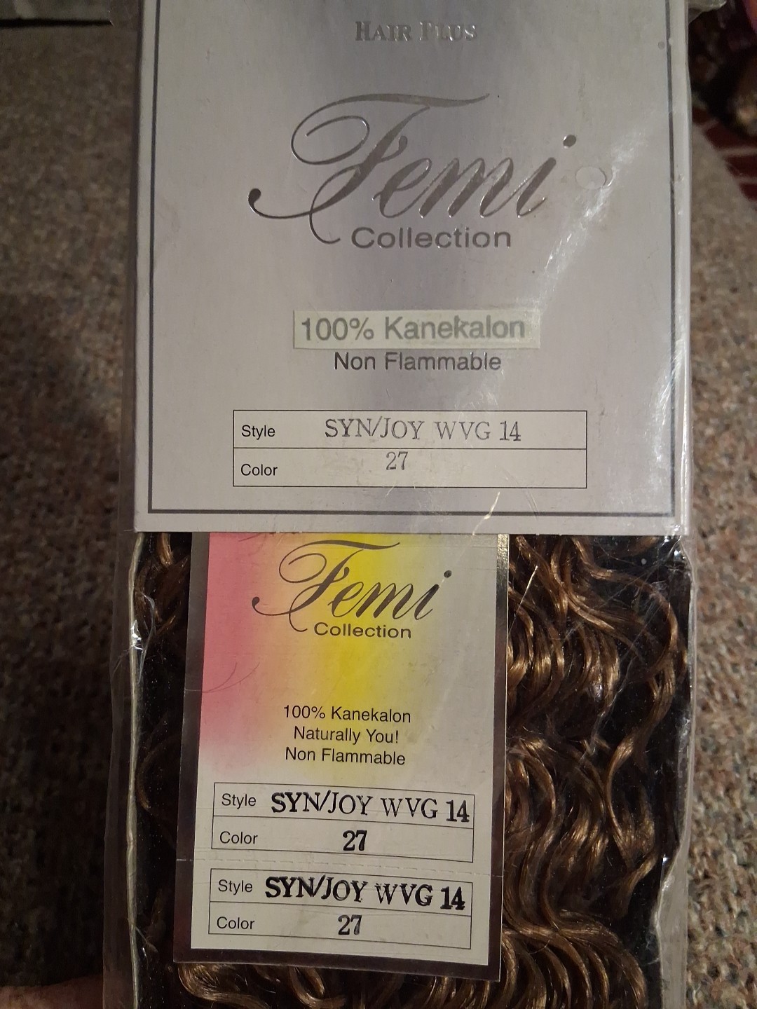Femi Collection Hair Plus 100% Kanekalon Hair New ExW 12in Color 27 Syn Joy Wvg
