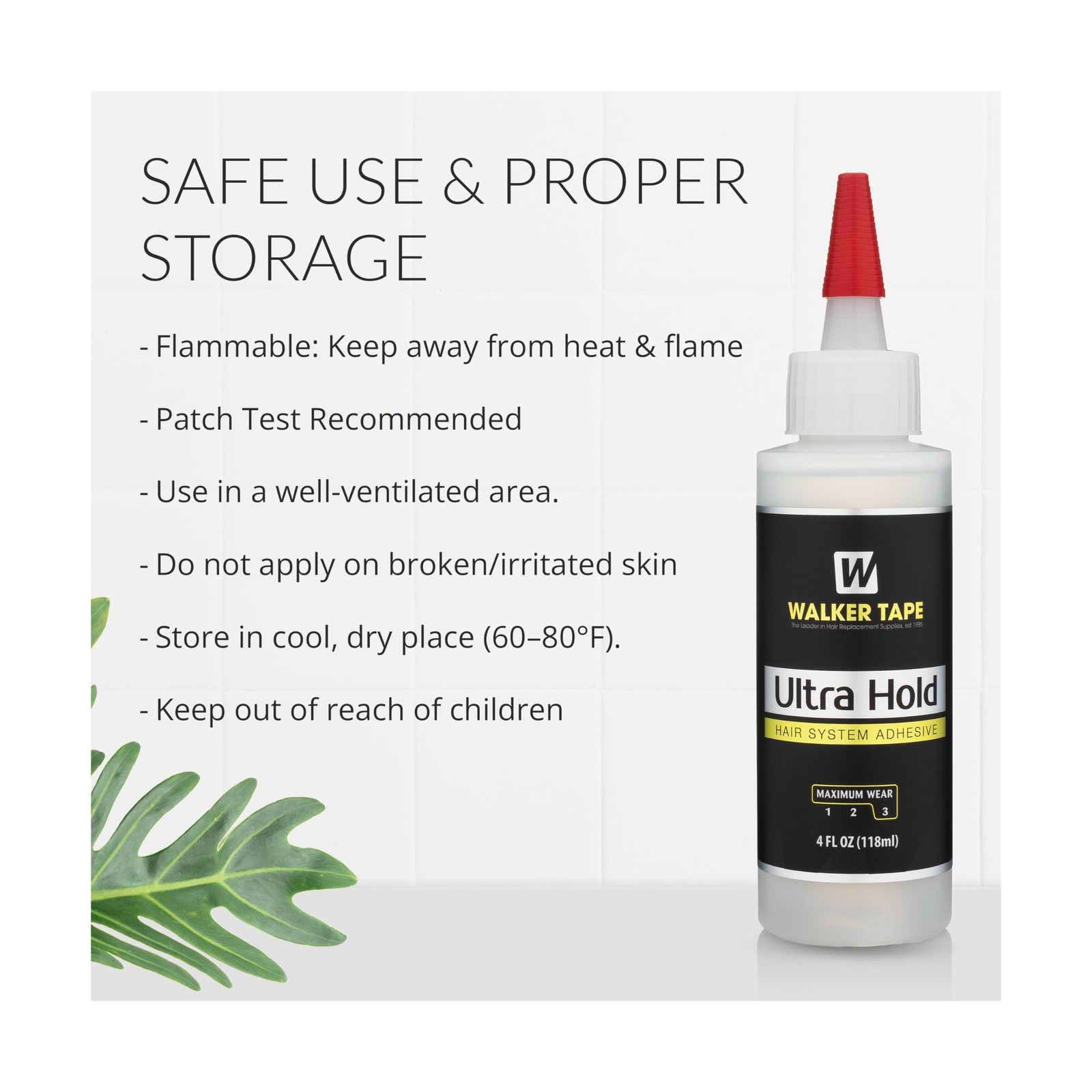 Walker Tape Ultra Hold Adhesive 4 Fl Oz Squeeze Bottle, Waterproof Clear-Dryi…