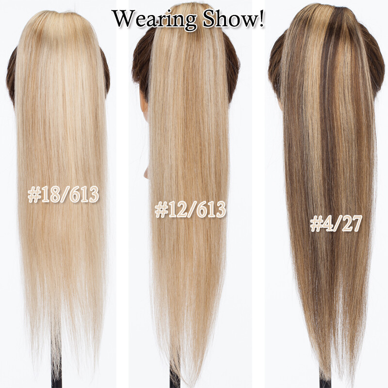 Clip In Ponytail Remy Hair Extensions 100% Real Human Hair Extension Wrap Around