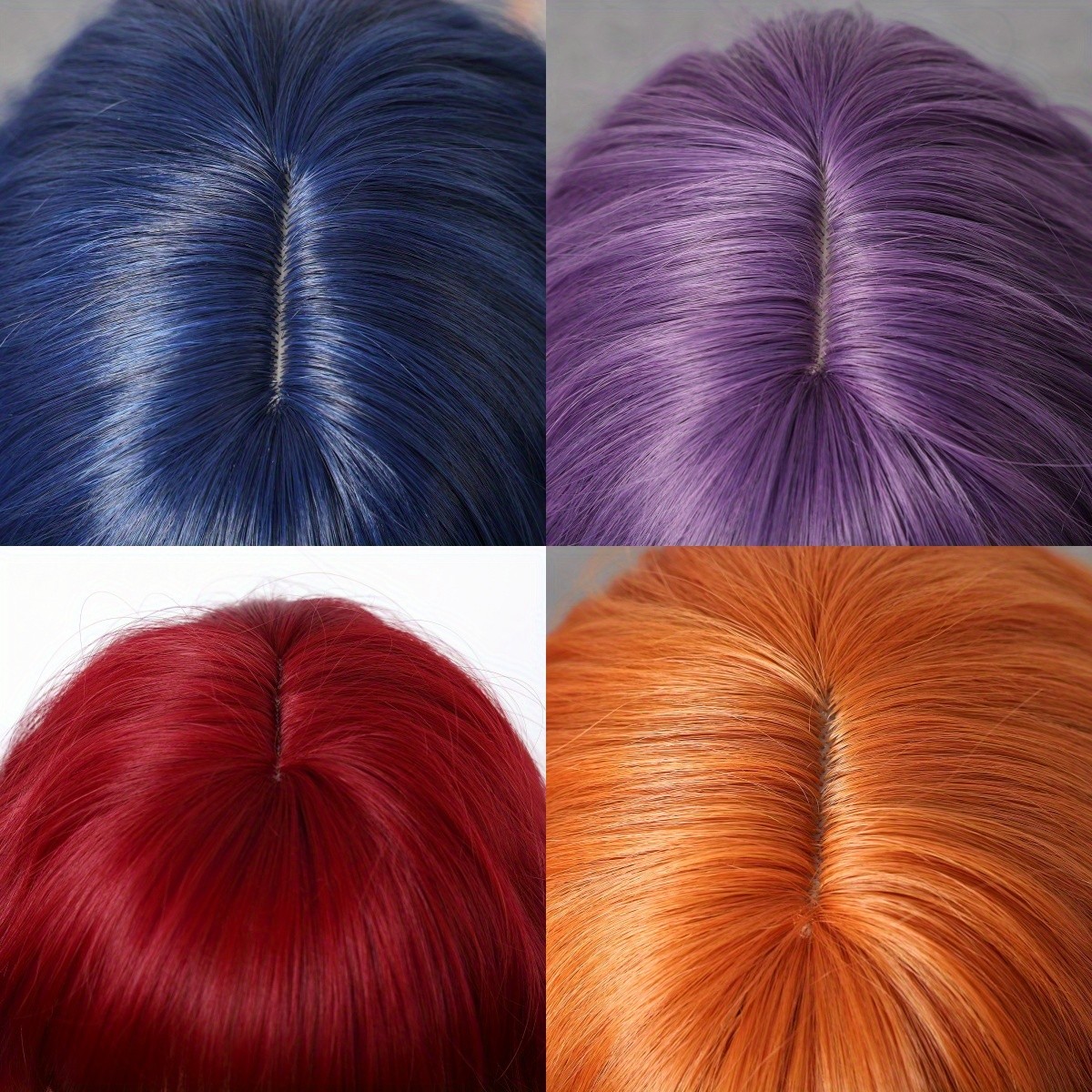14in Colorful Short Wavy Bob Wig Bangs Synthetic Hair Wig Cosplay Party Fashion