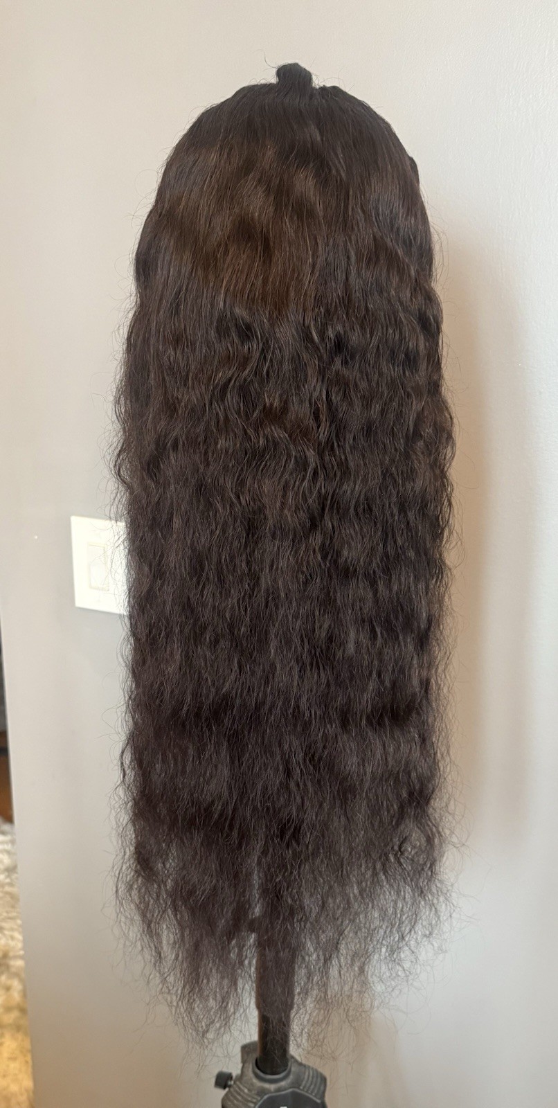 Custom styled human hair wig worn once. 13×6,30 in. w braids, crystals & spiders