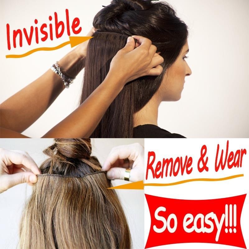 One Piece(5 Clips) Clip in Hair Extensions Full Head Balayage Curly Hairpiece US