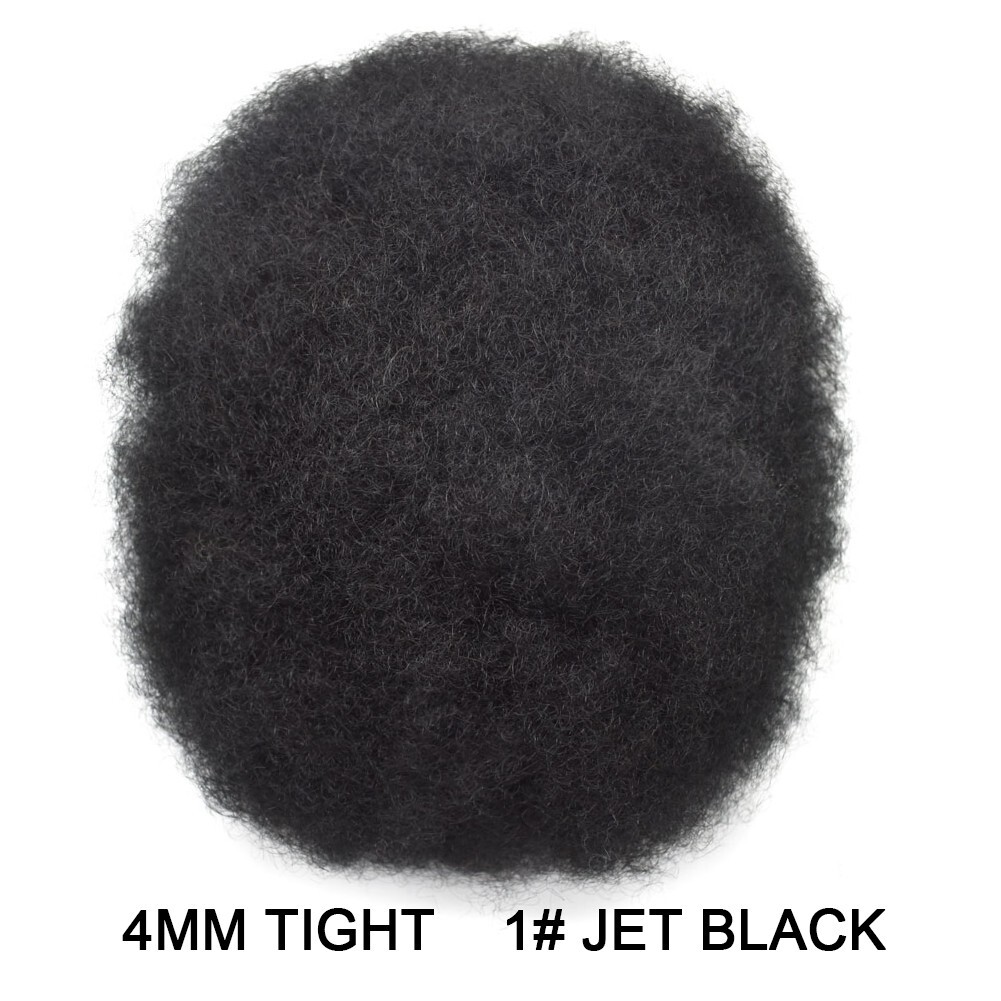 Afro Toupee For Black Men All Transparent Lace Curly 100%Human hair Weave system